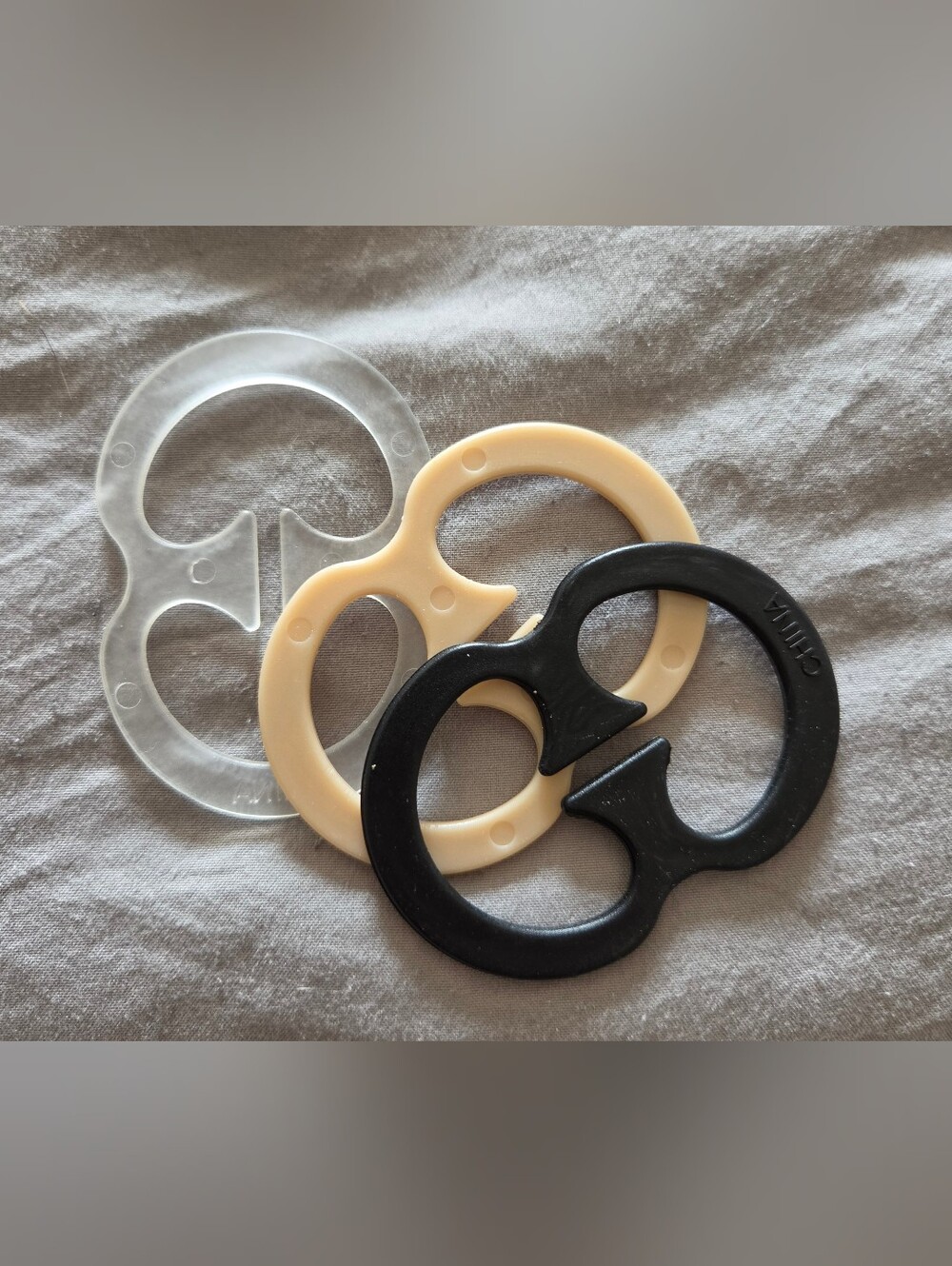 3-Pack Bra Strap Clips & Racerback Converters - Clear, Black, Nude